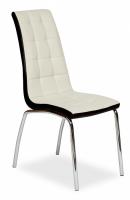 Стул ALESSI ( mod.36 ) металл/экокожа, 42 х 65 х 101 х 49 см, слоновая кость/темно-коричневый (окантовка)/хром (Поставляется только по 4 шт.. Фото №1