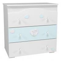 (Сильва) НМ 041.02 Комод Лилу Птички / белый / голубой