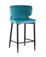 Стул полубарный Матео велюр темно-бирюзовый фото Стул полубарный Матео велюр темно-бирюзовый. Фото №1