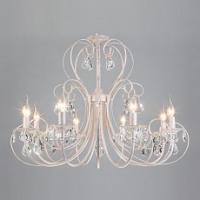 Подвесная люстра Eurosvet Alda 3305/8 белый с золотом/прозрачный хрусталь Strotskis