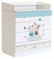 Комод пеленальный Polini Kids Simple 1580, белый. Фото №1