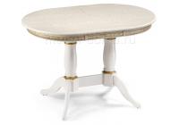 Стол деревянный Кантри 120 крем с золотой патиной фото Стол деревянный Кантри 120 крем с золотой патиной