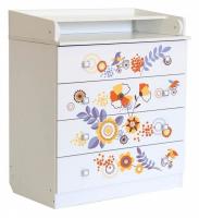 Комод пеленальный Polini kids Simple 1580 Прогулка, белый фото Комод пеленальный Polini kids Simple 1580 Прогулка, белый. Фото №1