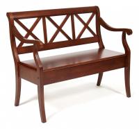 Скамейка ALBIZZI (Альбицци) дерево гевея/мдф, 108х57х89 см, dark walnut