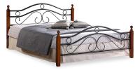 Кровать AT-803 дерево гевея/металл, 120*200 см (middle bed), красный дуб/черный фото Кровать AT-803 дерево гевея/металл, 120*200 см (middle bed), красный дуб/черный. Фото №1