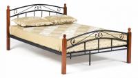Кровать AT-8077 Wood slat base дерево гевея/металл, 140*200 см (Double bed), красный дуб/черный фото Кровать AT-8077 Wood slat base дерево гевея/металл, 140*200 см (Double bed), красный дуб/черный. Фото №1