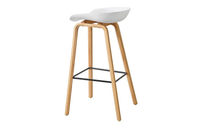 Стул барный BY003 белый бук/матовый черный металл фото Стул барный BY003 белый бук/матовый черный металл. Фото №4