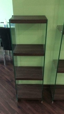 Стеллаж F-049-125H  прозрачный/коричневый. Фото