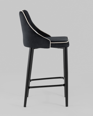 Стул полубарный Коби велюр черный. Фото