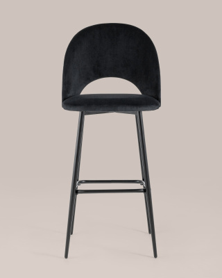Стул барный Меган велюр черный фото Стул барный Меган велюр черный. Фото №5