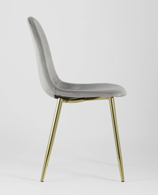 Стул Валенсия велюр серый золотые ножки. Фото