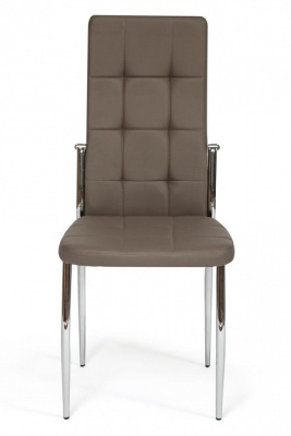 Стул ELFO ( mod.35 ) металл/экокожа, 45х53х100х47см, хром/пепельно-коричневый (поставляется только по 4 шт). Фото