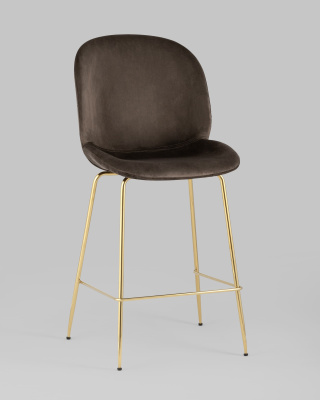 Стул полубарный Beetle со спинкой коричневый. Фото