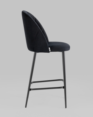 Стул полубарный Логан велюр черный. Фото