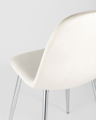 Стул Валенсия велюр кремовый хромированные ножки. Фото №8