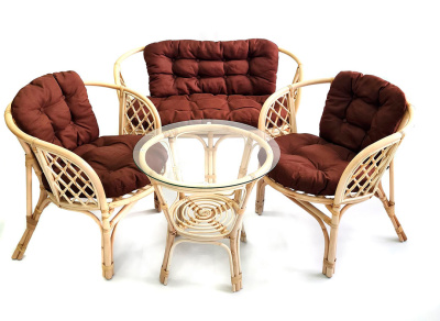 Комплект Багама с диваном и коричневыми подушками фото Комплект Багама с диваном и коричневыми подушками. Фото №4