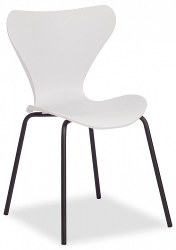 Стул Jacobsen  (mod DC 102)  пластик/металл, 50 х 46 х 82 см , белый 018/черный  (поставляется по 4 шт). Фото №1