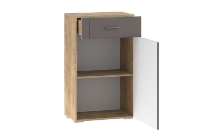 Тумба для обуви Livorno НМ 040.65 (фасад правый), Софт Графит, Дуб Бунратти. Фото