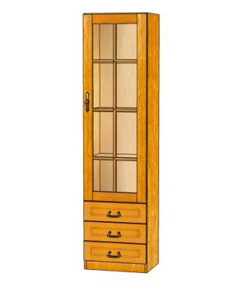 Шкаф Орион 1ГС (глубокий со стеклом). Фото №2