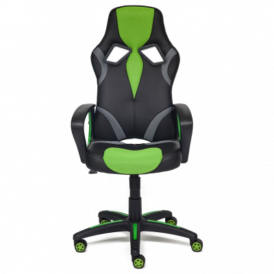 Компьютерное кресло Runner, кож.зам/ткань, черный/зеленый, 36-6/tw26/tw-12. Фото