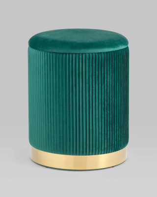Пуф Шарлотта с ящиком велюр зеленый. Фото №3