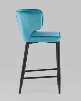 Стул полубарный Матео велюр темно-бирюзовый фото Стул полубарный Матео велюр темно-бирюзовый. Фото №4