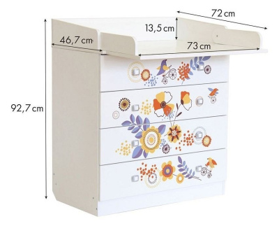 Комод пеленальный Polini kids Simple 1580 Прогулка, белый фото Комод пеленальный Polini kids Simple 1580 Прогулка, белый. Фото №4