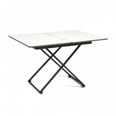 Стол универсальный трансформируемый MERIDIAN МДФ/металл, 85*50*57,5см/ 110,2*85*57,5 см, Серый бетон, основание черное. Фото