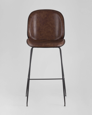 Стул барный Beetle PU со спинкой коричневый. Фото №4