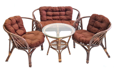 Комплект Багама с диваном и коричневыми подушками фото Комплект Багама с диваном и коричневыми подушками. Фото №5