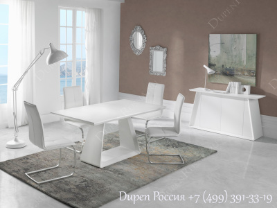 Обеденный стол DUPEN DT-22 Раскладной Белый полуматовый. Фото