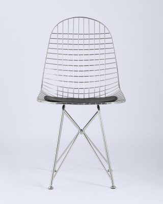 Стул обеденный Eiffel хромированный с черной подушкой фото Стул обеденный Eiffel хромированный с черной подушкой. Фото №5