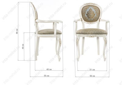 Стул деревянный Adriano 2 молочный / патина. Фото №2