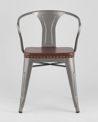 Стул TOLIX ARMS SOFT с подлокотниками серебристый фото Стул TOLIX ARMS SOFT с подлокотниками серебристый. Фото №4