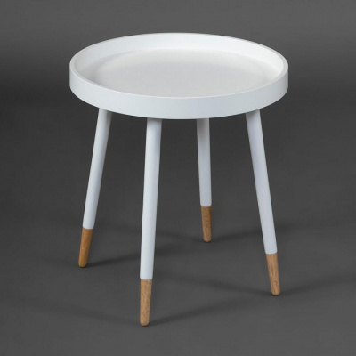 Столик NY-3262 дерево/мдф, D46х48,5см, белый фото Столик NY-3262 дерево/мдф, D46х48,5см, белый. Фото