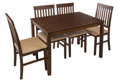 Обеденная группа Luar (стол и 4 стула) espresso / cream. Фото №2