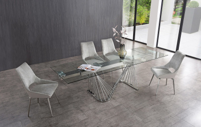 Стол DT9118GS (180-260) прозрачный. Фото