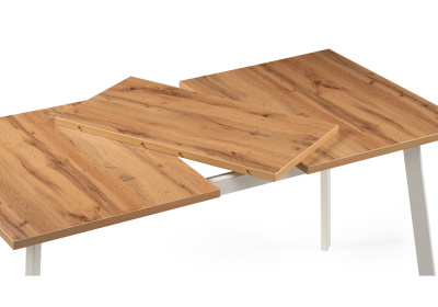 Стол деревянный Стол раскладной Колон Лофт 120 25 мм дуб вотан / белый матовый фото Стол деревянный Стол раскладной Колон Лофт 120 25 мм дуб вотан / белый матовый. Фото №4