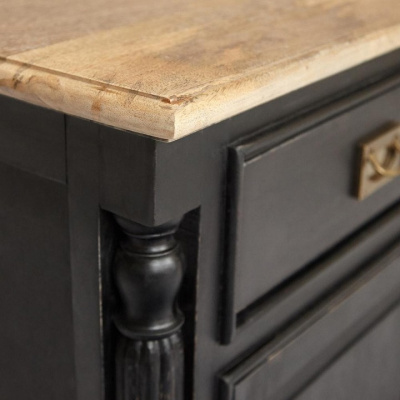 Комод Secret de Maison BLACK LABEL (mod. WA-0028) дерево акация, манго, мдф, 163х47х93см, черный/натуральный фото Комод Secret de Maison BLACK LABEL (mod. WA-0028) дерево акация, манго, мдф, 163х47х93см, черный/натуральный. Фото №2