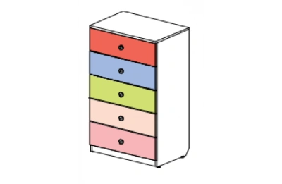 Комод узкий пять ящиков Силуэт. Фото №1