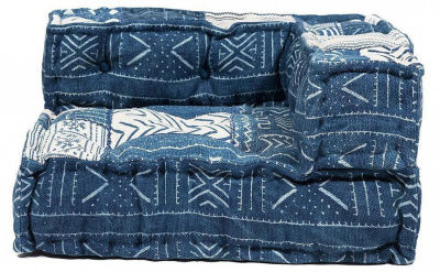 Модуль мягкий угловой  Secret De Maison BASKO (mod. 10092) cotton Kilim, 80х80х43см, синий. Фото №2