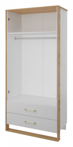 Сити СТЛ.336.09 Шкаф 2 дв. с 2-мя ящ. Бело-серый/Дуб небраска. Фото №2