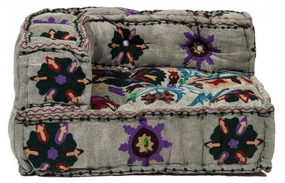 Модуль мягкий угловой  Secret De Maison SOL (mod. 10234) cotton velvet, 80х80х43см, серый с цветами фото Модуль мягкий угловой  Secret De Maison SOL (mod. 10234) cotton velvet, 80х80х43см, серый с цветами. Фото №2