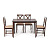 Обеденный комплект эконом Hudson Dining Set (стол + 4 стула) (cappuccino (темный орех), ткань кор.-золотая)