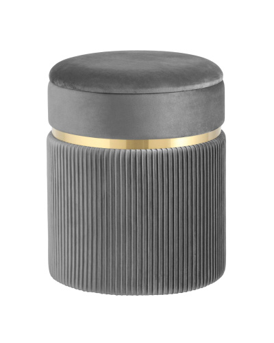 Пуф Миранда с ящиком велюр серый. Фото №1