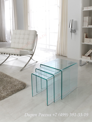 Набор из трех столиков DUPEN ND-01 прозрачный. Фото