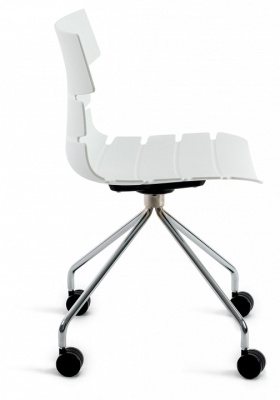 Стул офисный HANSEN (mod. 606-1) пластик/металл, 50х51х81 см, высота до сиденья 45 см, белый/хром (поставляется по 2 шт). Фото №2