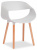 Стул  QXX  (mod. C1058) пластик/дерево, 54 х 56 х 78 см, белый 018 /натуральный  (поставляется по 4 шт). Фото №1