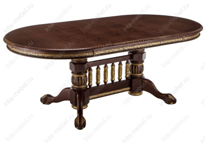 Стол деревянный Кантри орех с золотой патиной. Фото №2