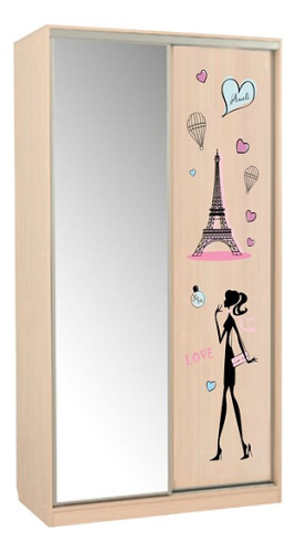 Рио 1-600 Амели (полки справа) дуб млечный. Фото №1